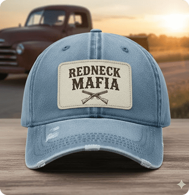 Blue cap with "Redneck Mafia" text.